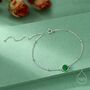 Sterling Silver Genuine Green Onyx Bracelet, thumbnail 1 of 12