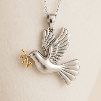 Personalised Sterling Silver Dove Of Peace Necklace, 5 of 12