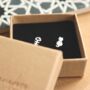 Cat Earrings Silver Mismatched Studs Animal Jewellery, thumbnail 6 of 7