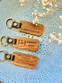 Custom Wood Keyring Gift, 4 of 5