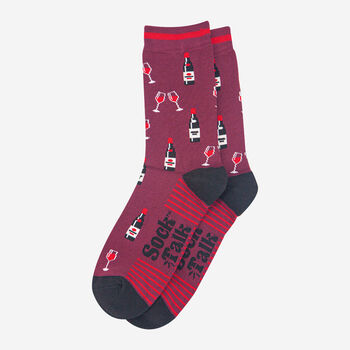 Men's Red Wine Bamboo Socks, 2 of 4