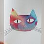 Rainbow Watercolour Personalised Cat Painting Card, thumbnail 5 of 10