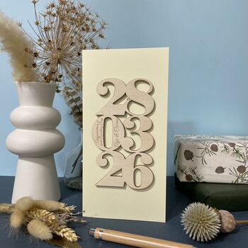 Personalised Wedding Wooden Date Card, 4 of 13
