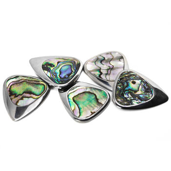 Titanium And Green Abalone Guitar Pick + Gift Box, 8 of 8