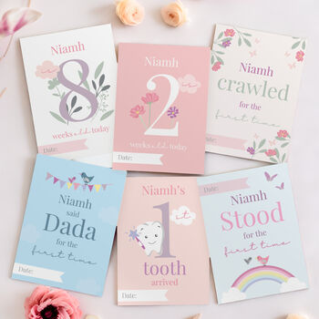 Personalised Fairy Princess Baby Milestone Cards, 6 of 6