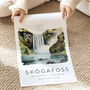 Iceland Travel Poster Of Skogafoss, thumbnail 3 of 7