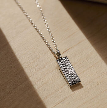 Personalised Men’s Silver 'Touch Wood' Tag Necklace, 3 of 7