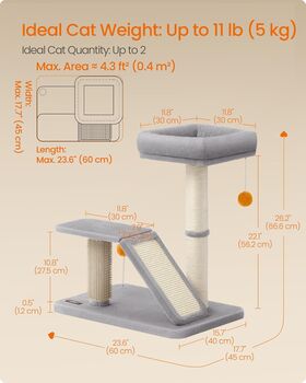 Cat Scratcher With Bed And Rotating Ramp For Small Cats, 6 of 7