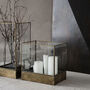 Antique Brass And Glass Display Box Lantern, thumbnail 1 of 8