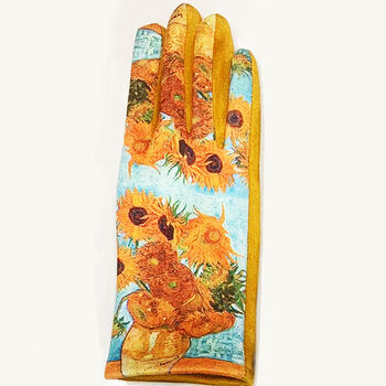 Vincent Sunflower Suede Fabric Touch Screen Gloves, 2 of 8