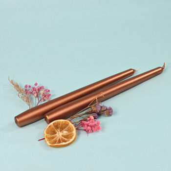 G Decor Pack Of 10 Or 20 Copper Dinner Candles, 3 of 4