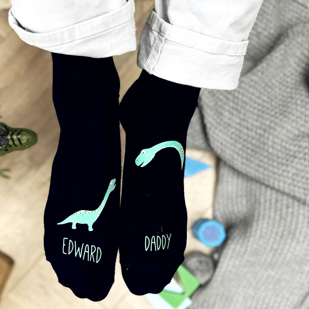Daddy And Me Diplodocus Dinosaur Socks