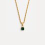 Silver Mini Malachite Gemstone Pendant Necklace For Men, thumbnail 4 of 8