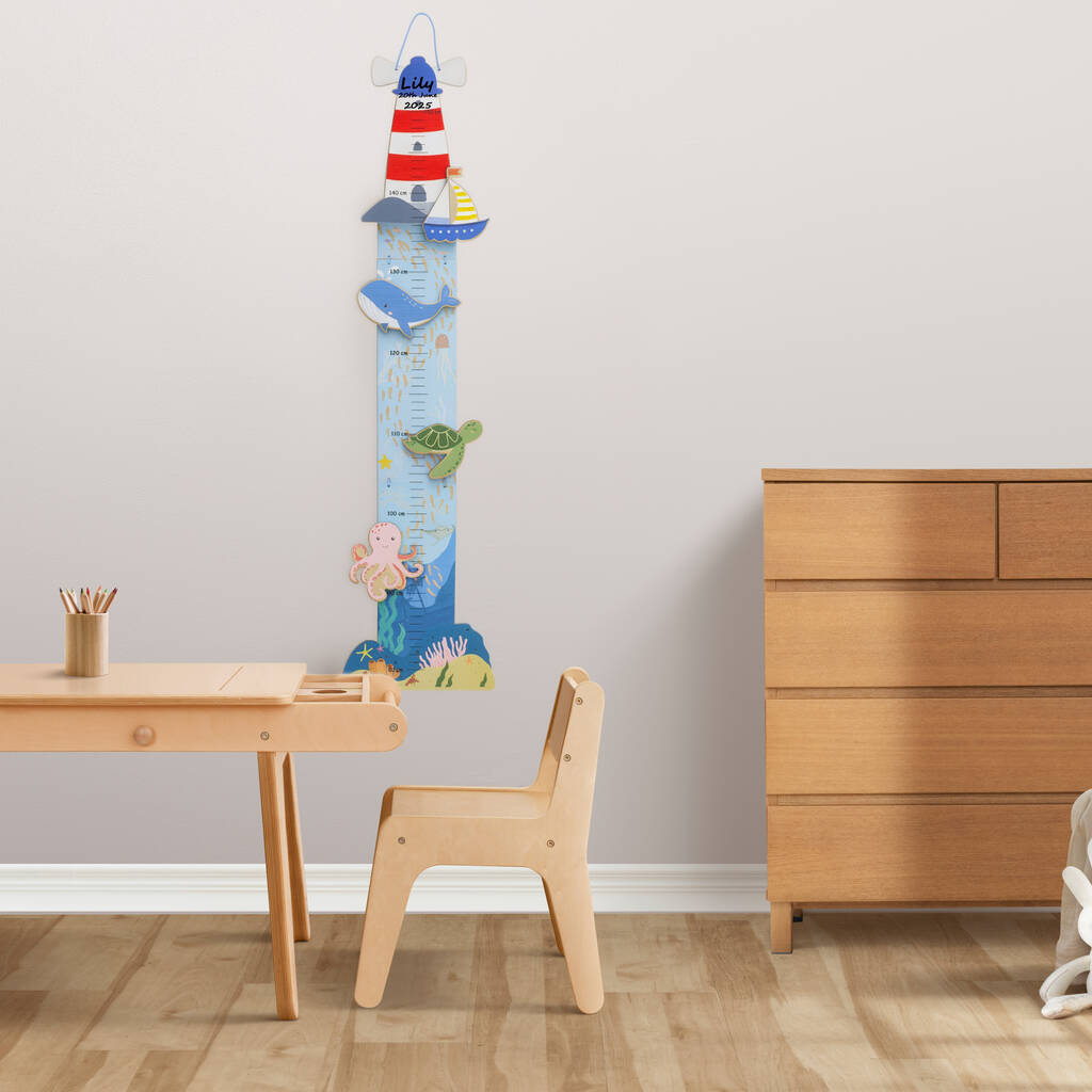 Personalised Seaside Height Chart
