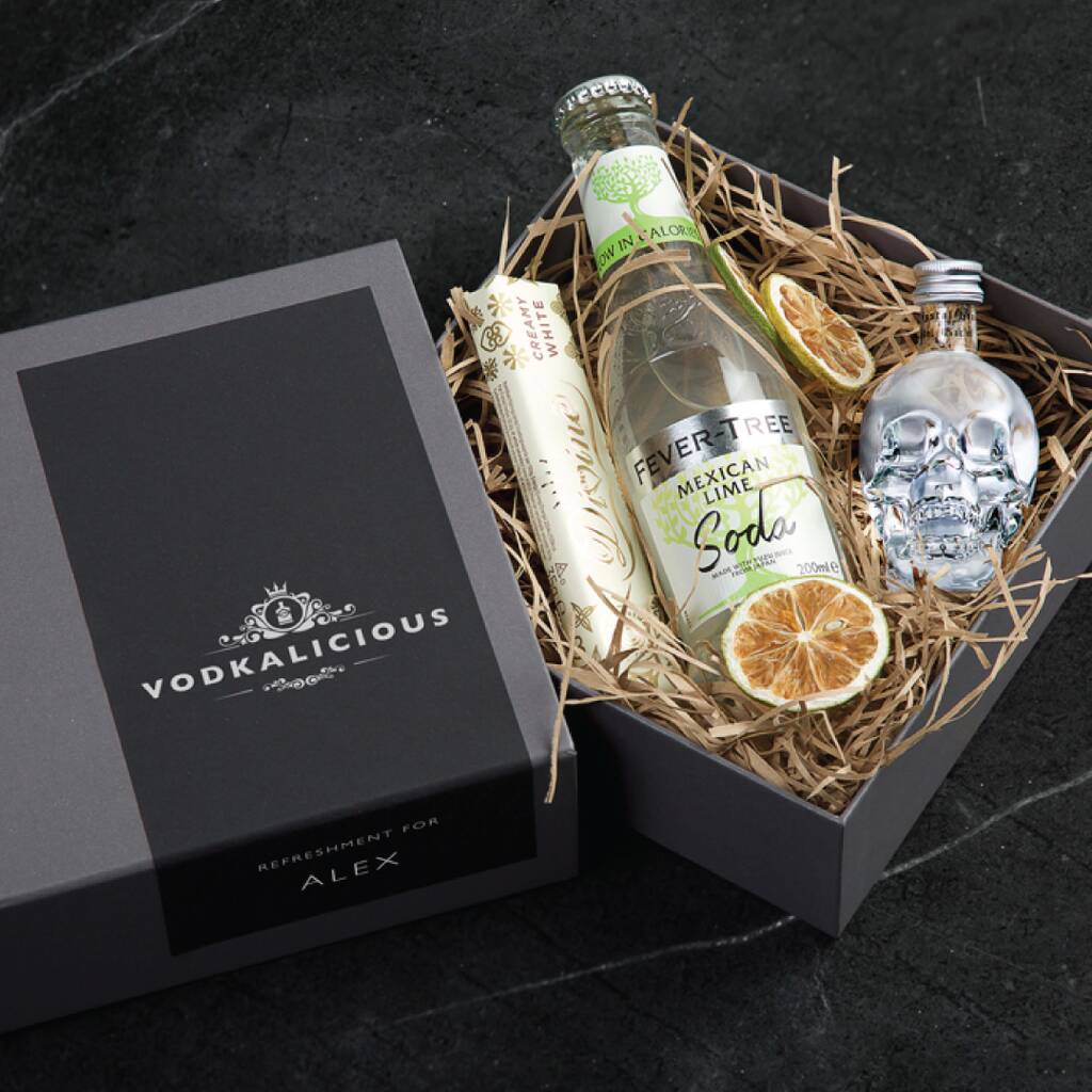 Personalised Crystal Head Vodka Miniature Gift Set, 1 of 5