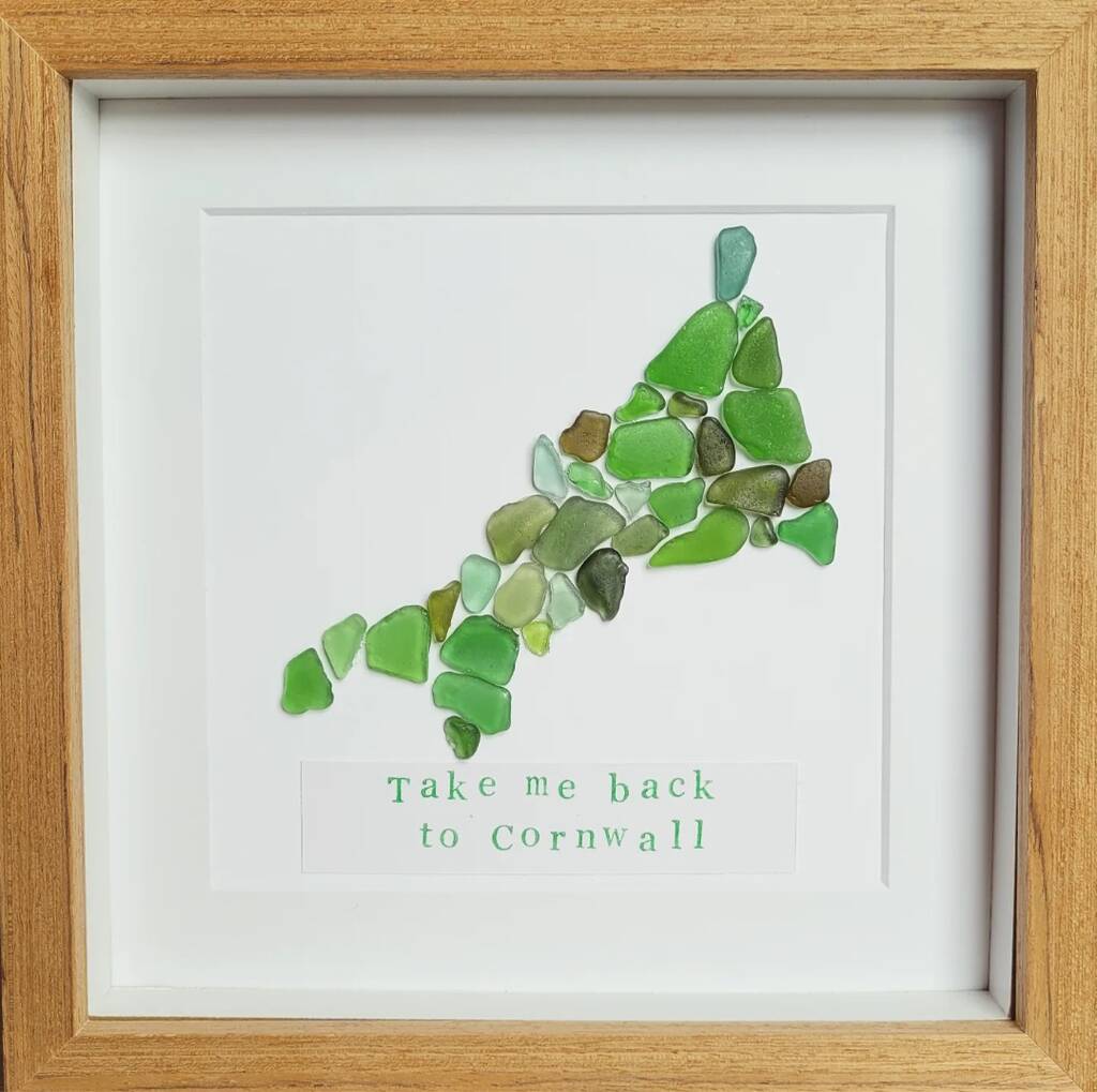 framed sea glass art