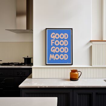 Good Food Good Mood Blue Print | Kitchen Wall Art, 2 of 3