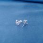 Cat Cz Stud Earrings, Cute Animal Earrings, Sterling Silver, thumbnail 5 of 8
