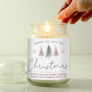Personalised Sending You Love Christmas Jar Candle, 5 of 5