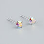Sterling Silver Iridescent Crystal Stud Earrings, thumbnail 1 of 4