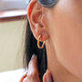 Small Hammered Hoop Earrings 18k Gold Plated, thumbnail 3 of 5
