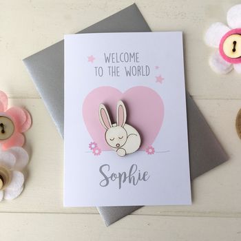 Personalised New Baby Girl Card, 5 of 5