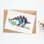 Stegosaurus Hand Painted Greetings Card, thumbnail 1 of 2