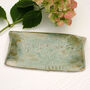 Green Floral Ceramic Butter Tray, thumbnail 3 of 7