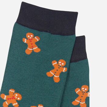 Men's Bamboo Gingerbread Christmas Socks, 2 of 3