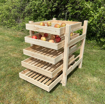 Traditional Five Drawer Wooden Apple Storage Racks Set Of Two, 2 of 9