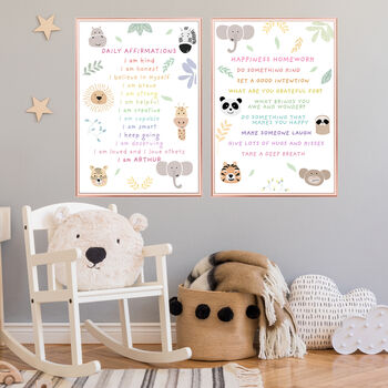 Custom Children's Happiness Affirmations Birthday Print, 5 of 7