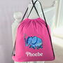 Personalised Elephant Drawstring Pe Kit Bag, thumbnail 4 of 5