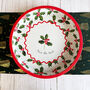 Christmas Holly Green And Red Christmas Metal Drinks Tray, thumbnail 4 of 4