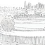London's Greenwich Park View Sketch Fine Art Print, thumbnail 2 of 3