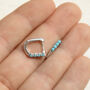 Sterling Silver Turquoise Rectangular Hoop Earrings, thumbnail 2 of 8