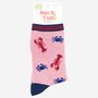 Women's Lobster And Crab Bamboo Socks, thumbnail 3 of 4