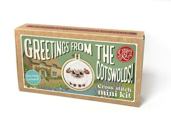 Greetings From The Cotswolds! Sheep Mini Matchbox Cross Stitch Kit, 3 of 10