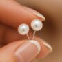 Sterling Silver White Freshwater Pearl Stud Earrings, thumbnail 1 of 8