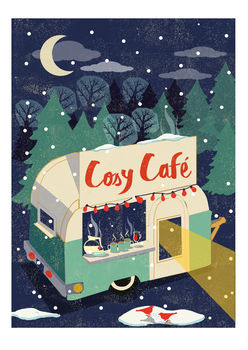 Cosy Cafe Van Winter A3 Print, 2 of 2