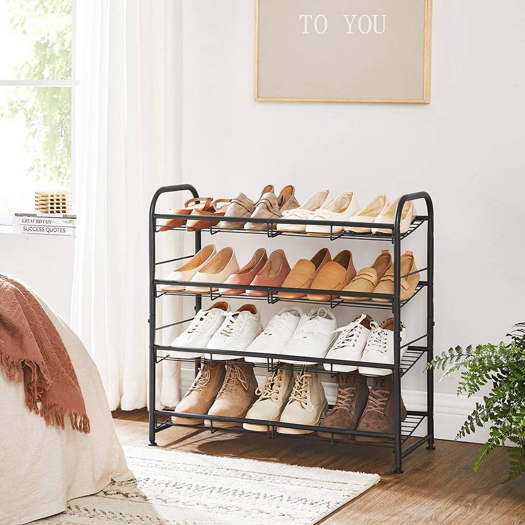 Four Tier Shoe Rack Stackable Storage Organiser Shelves By Momentum ...