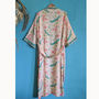 Crane Dance Peach Organic Cotton Dressing Gown, thumbnail 3 of 4