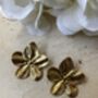 18 K Gold Plated Gold Flower Earrings, thumbnail 3 of 6