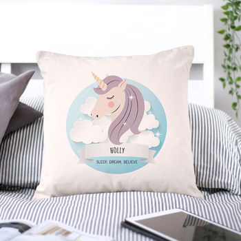 Personalised Sweet Dreams Unicorn Cushion Cover, 4 of 4