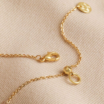 Triple Enamel Flower Pendant Necklace In Gold Plating, 5 of 6