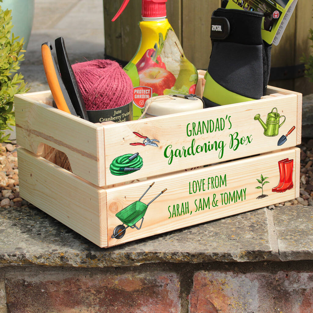 Personalised Garden Gift Treat Hamper Crate