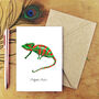 Camouflage Cape Dwarf Chameleon Greetings Card, thumbnail 1 of 7