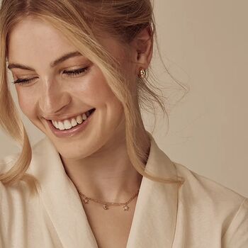 Moon And Stars Figaro Necklace, 3 of 4