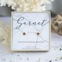 Yellow Gold Vermeil January Birthstone Earrings – Garnet, thumbnail 1 of 4