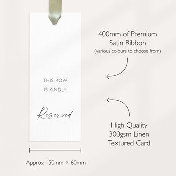 Reserved Row Sign With Satin Ribbon – Wedding Aisle Signage, 4 of 11