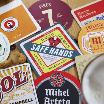 Arsenal Beer Mats, Nine Double Sided Mats, 18 Designs Total, Football Fan Gift, 3 of 10